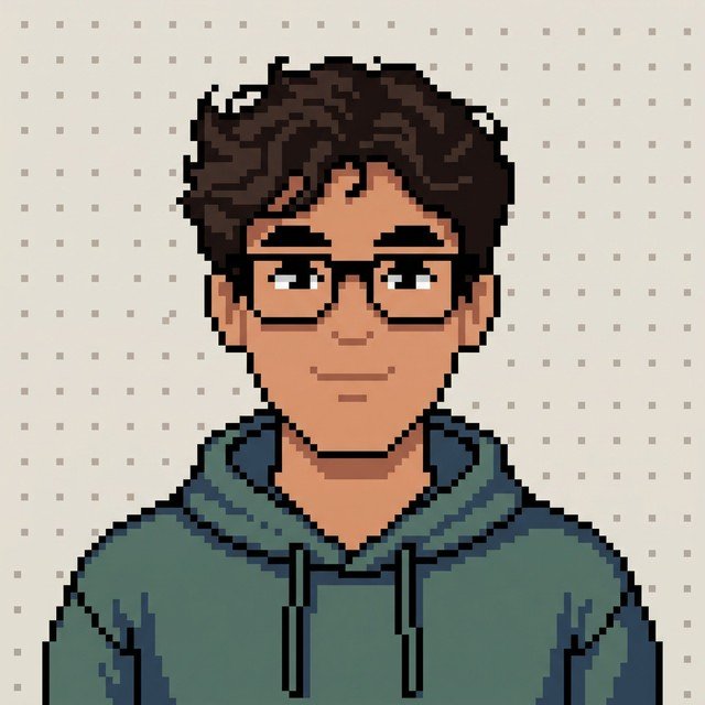 Retrato de Mateo Cantos en pixel art